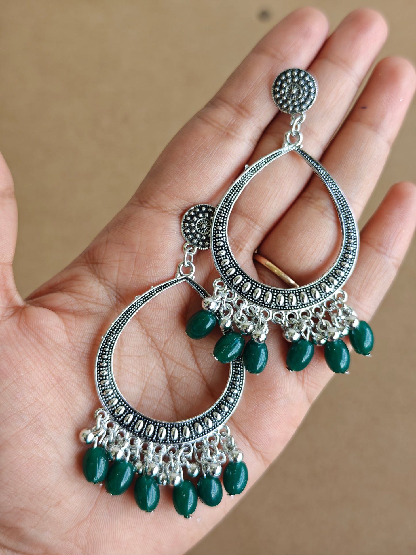 Earrings/Jhumka - Green D