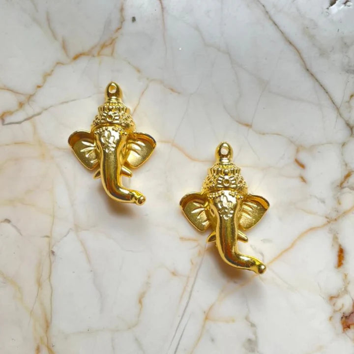 3D Ganeshji Decorative Charms  Golden- 2 pcs