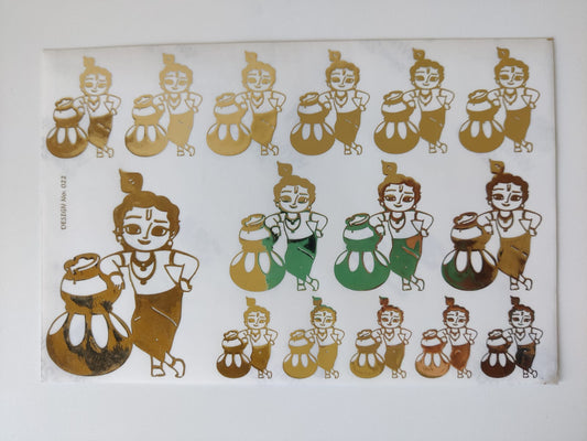 Krishna Embossed Sticker