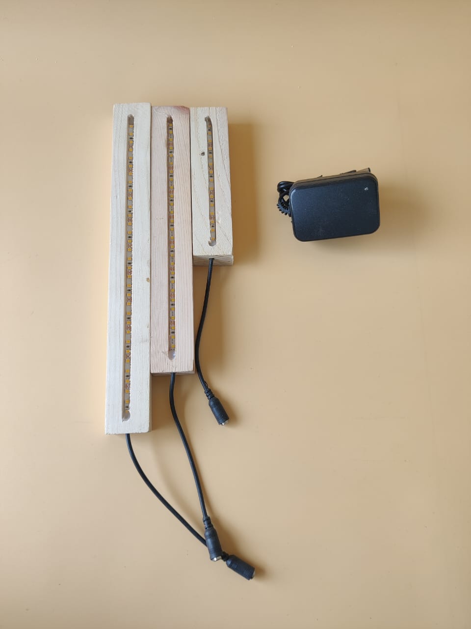 LED Wooden Name Stand with Adaptor