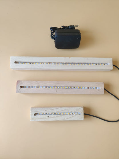 LED Wooden Name Stand with Adaptor