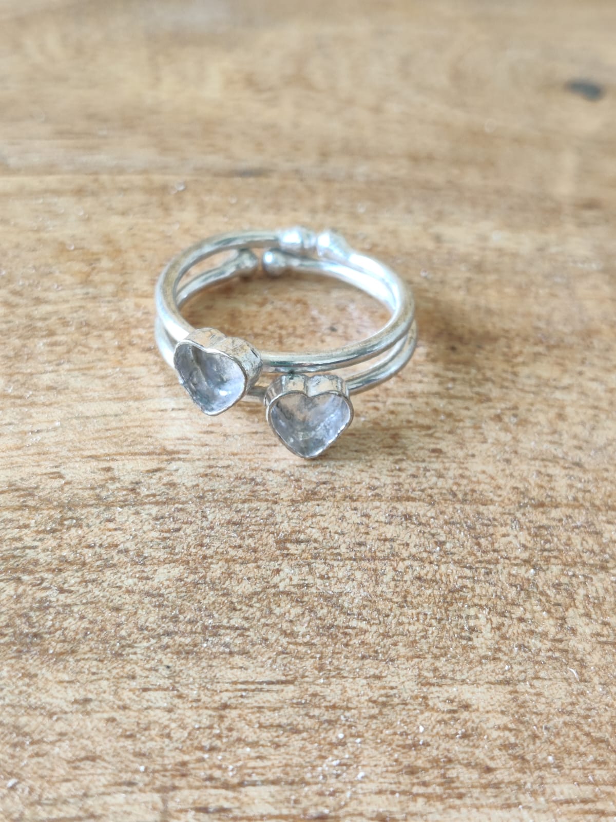 Adjustable Bazel Ring Base Heart