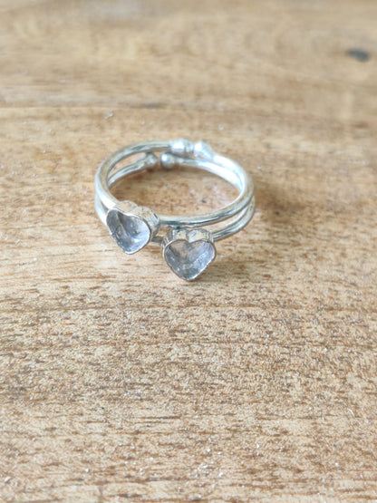 Adjustable Bazel Ring Base Heart