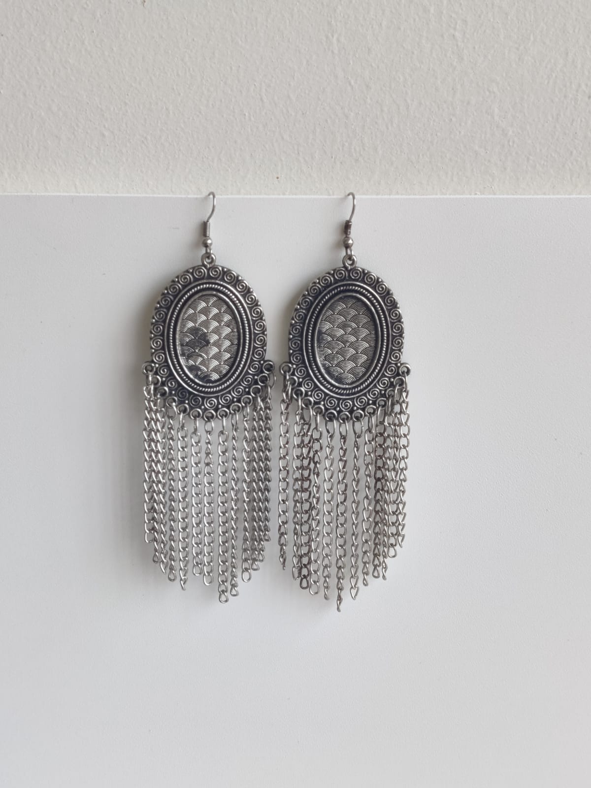 Earrings/Jhumka - oxidised latkan