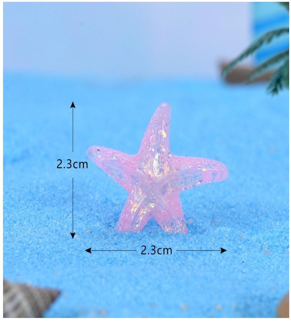 Pink Crystal Star Fish - Pack of 2