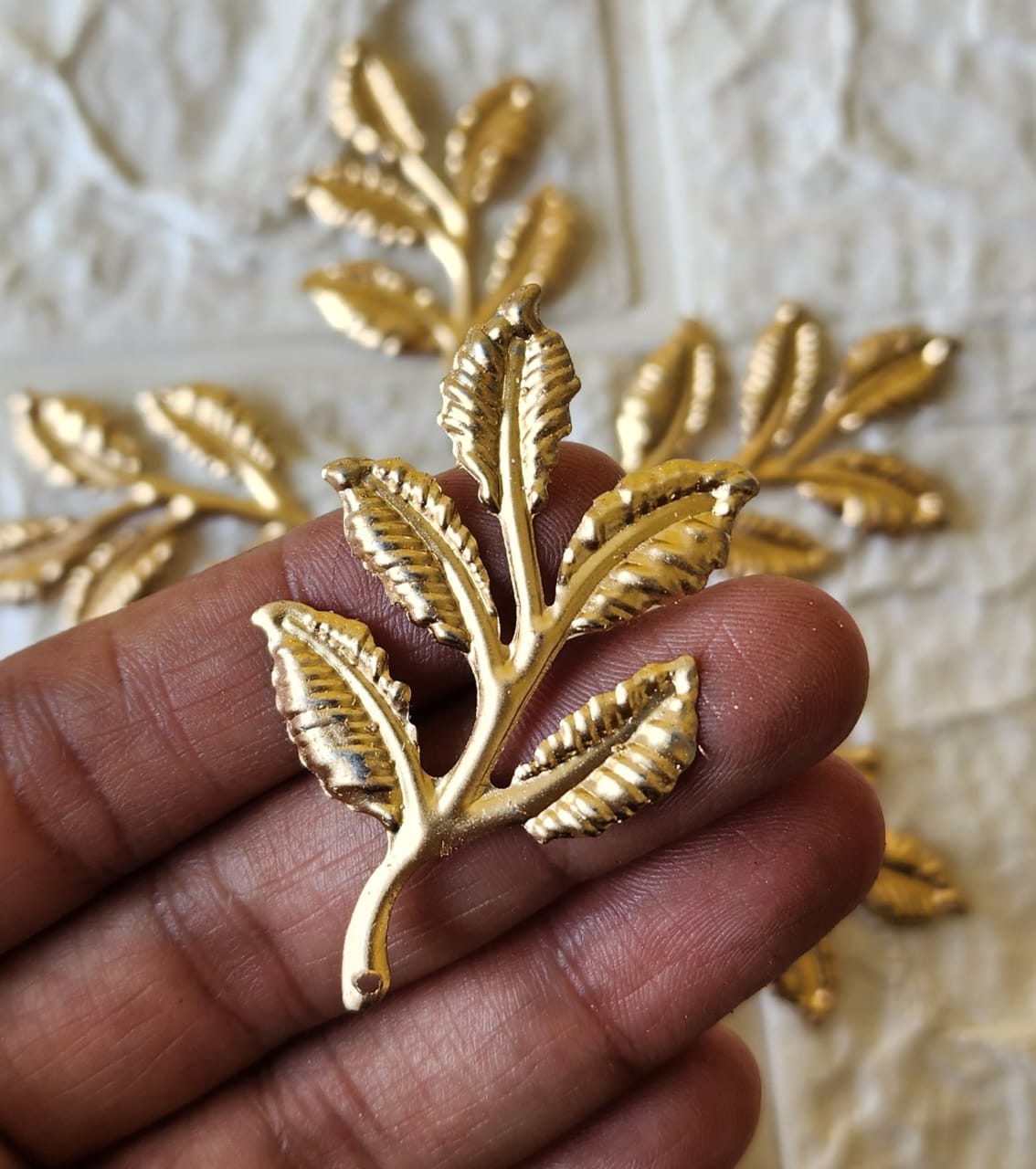 Metal Leaf Charms curved