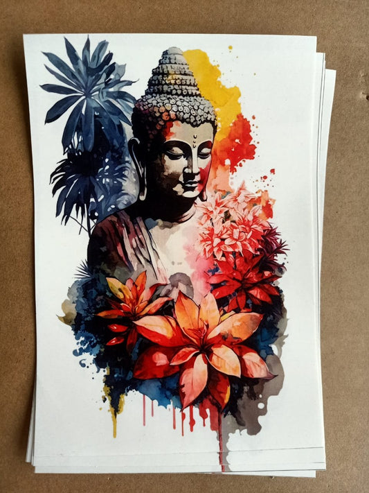 Colourful stickers of Mahaveer Buddha A