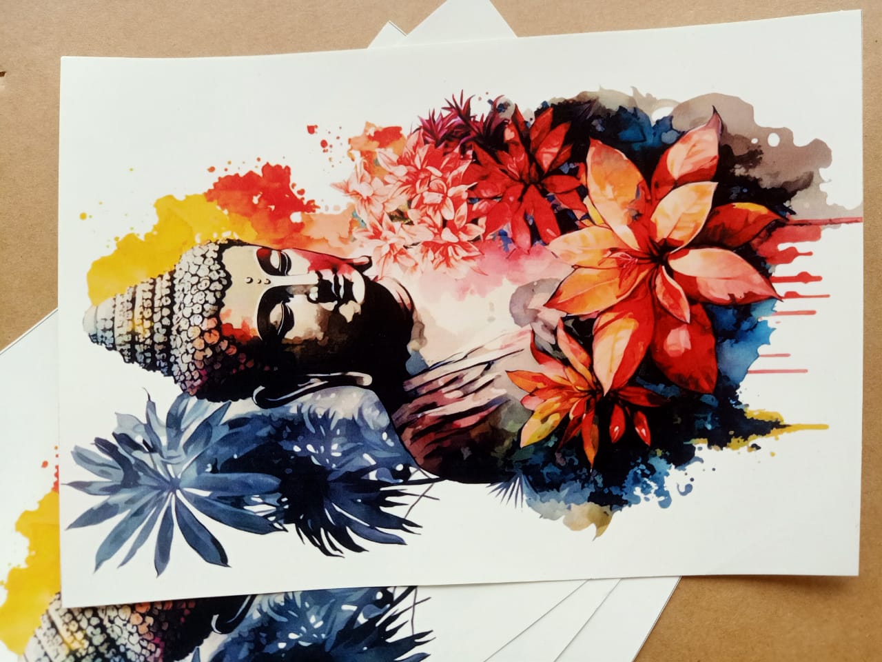 Colourful stickers of Mahaveer Buddha A