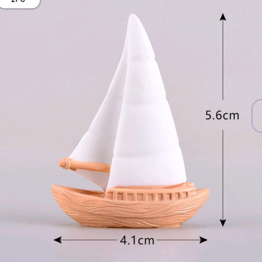 Miniature boat brown white