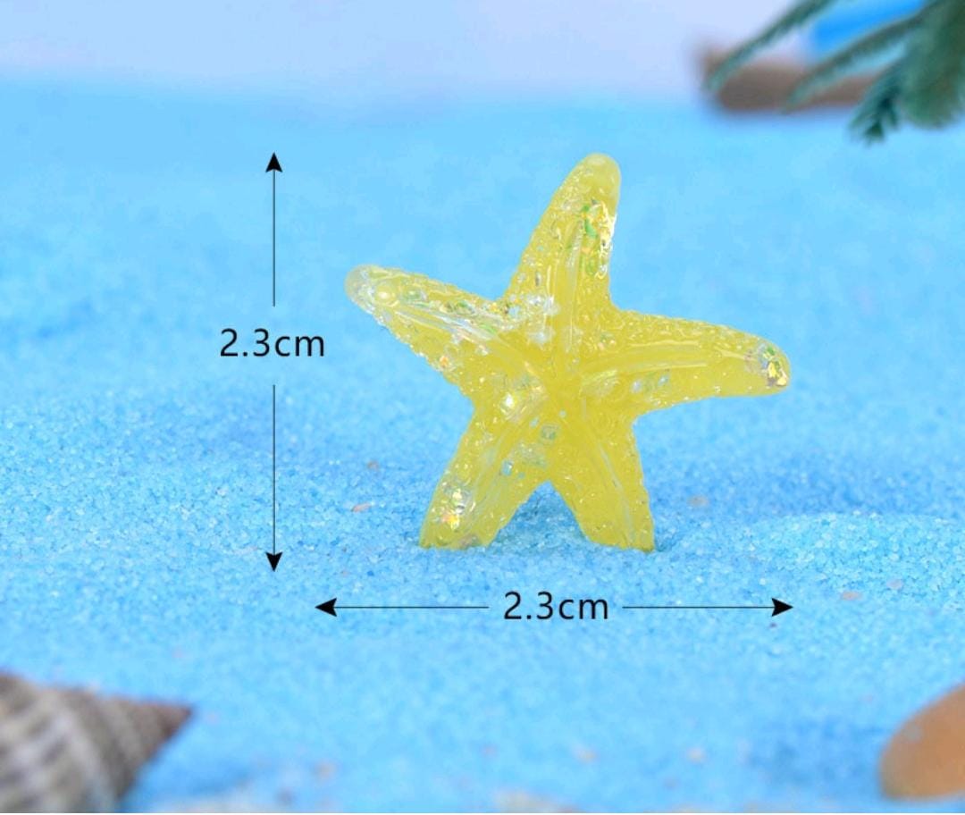 Yellow Crystal Star Fish - Pack of 2