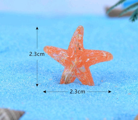 Orange Crystal Star Fish - Pack of 2
