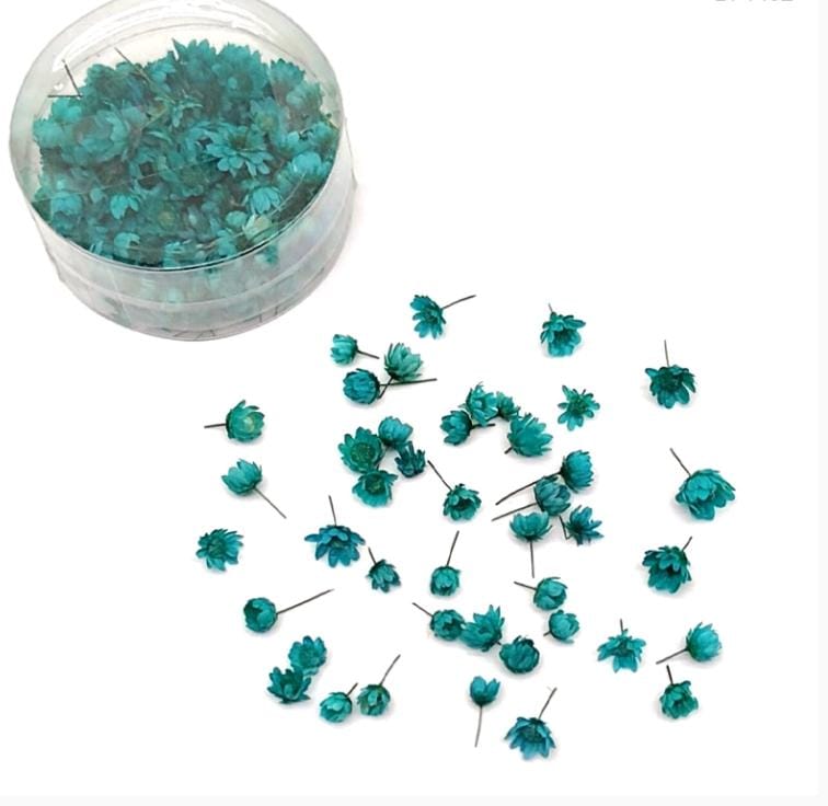 Dry small flowers box 140 pcs- Peacock blue