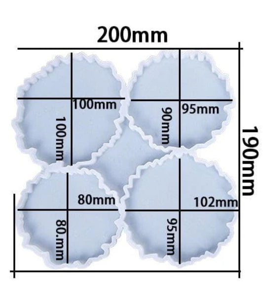 4 cavity agate coaster mould