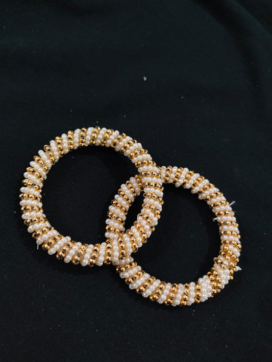 3 inch - golden and pearl ring