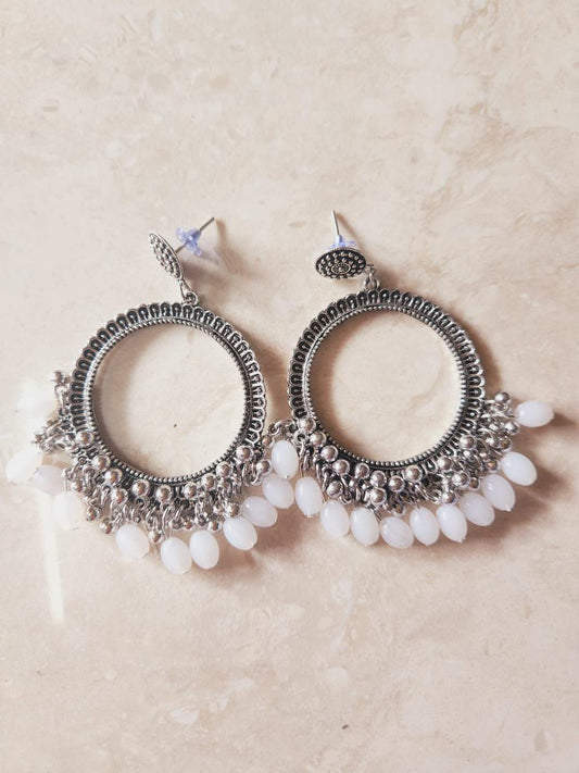 Earrings/ Jhumka - White J