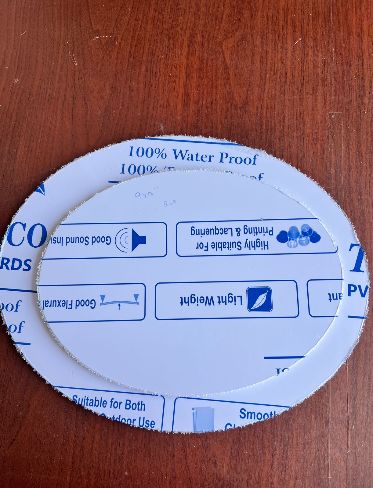 Water proof Board - Oval