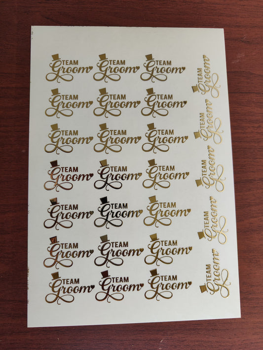 Team Groom Embossed stickers