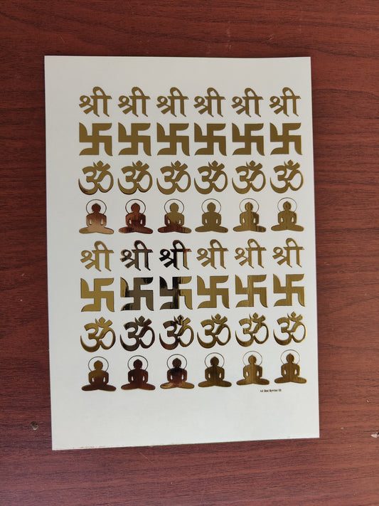 Shree/ Om/ Swastik Embossed Stickers