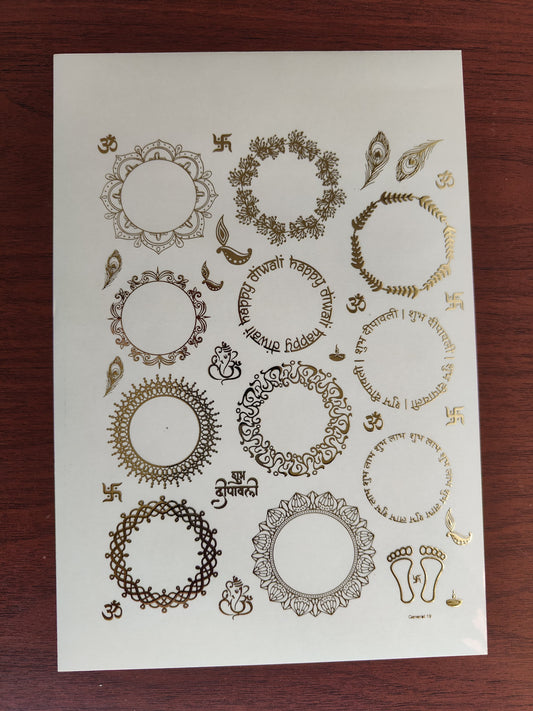 Round Frames Embossed Stickers