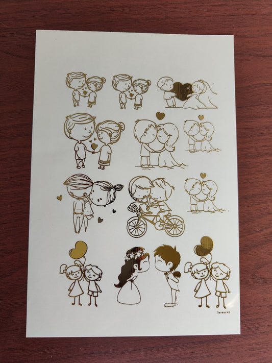 Valentine's day Embossed Stickers - II