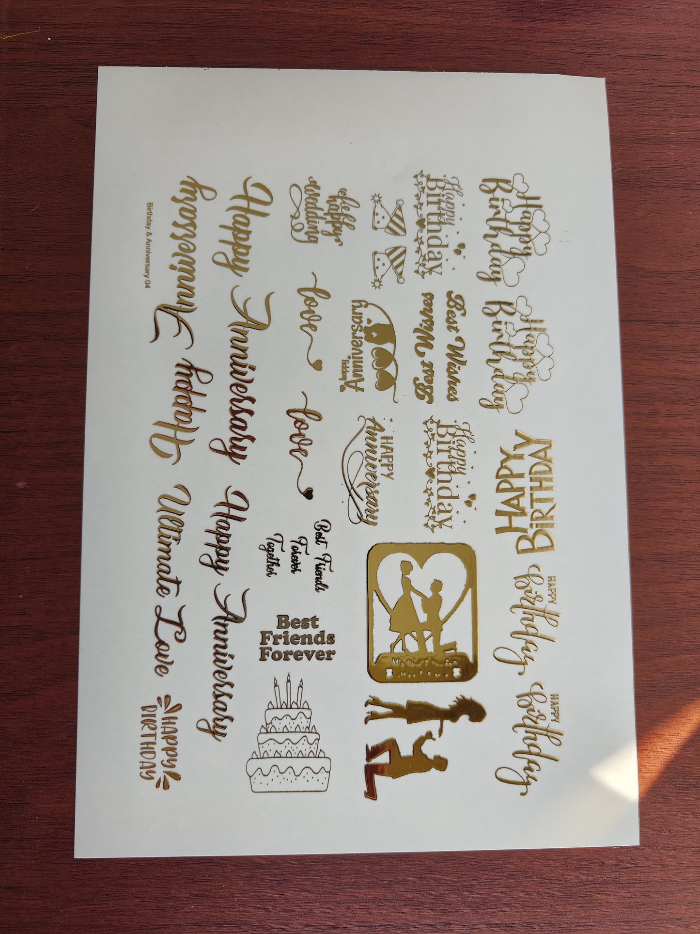 Birthday/Anniversary Embossed Stickers - II