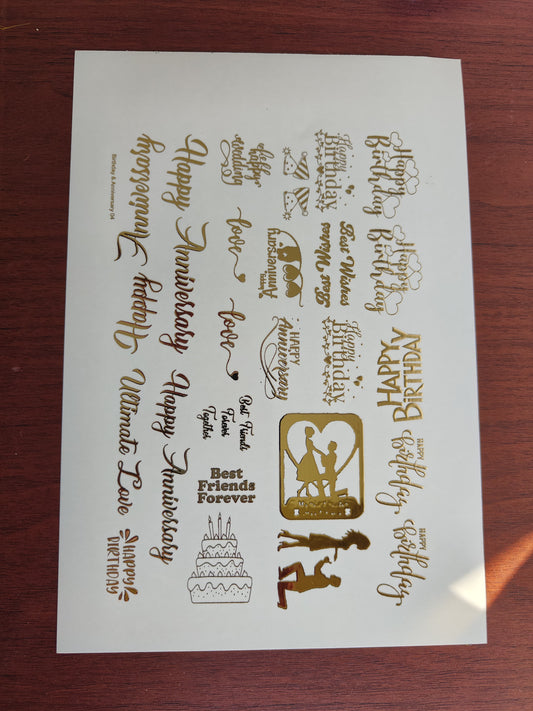 Birthday/Anniversary Embossed Stickers - II