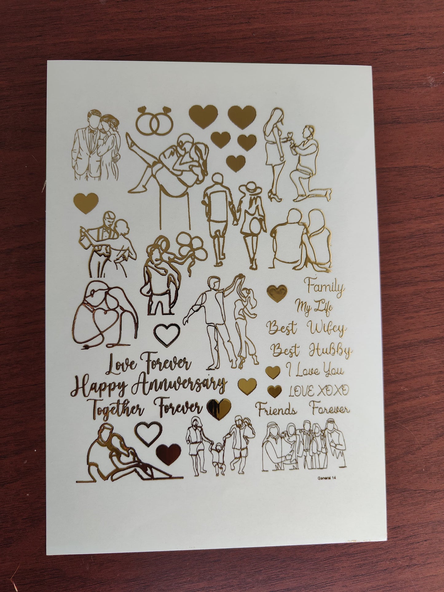 Anniversary/ Family/ Friends Embossed Stickers