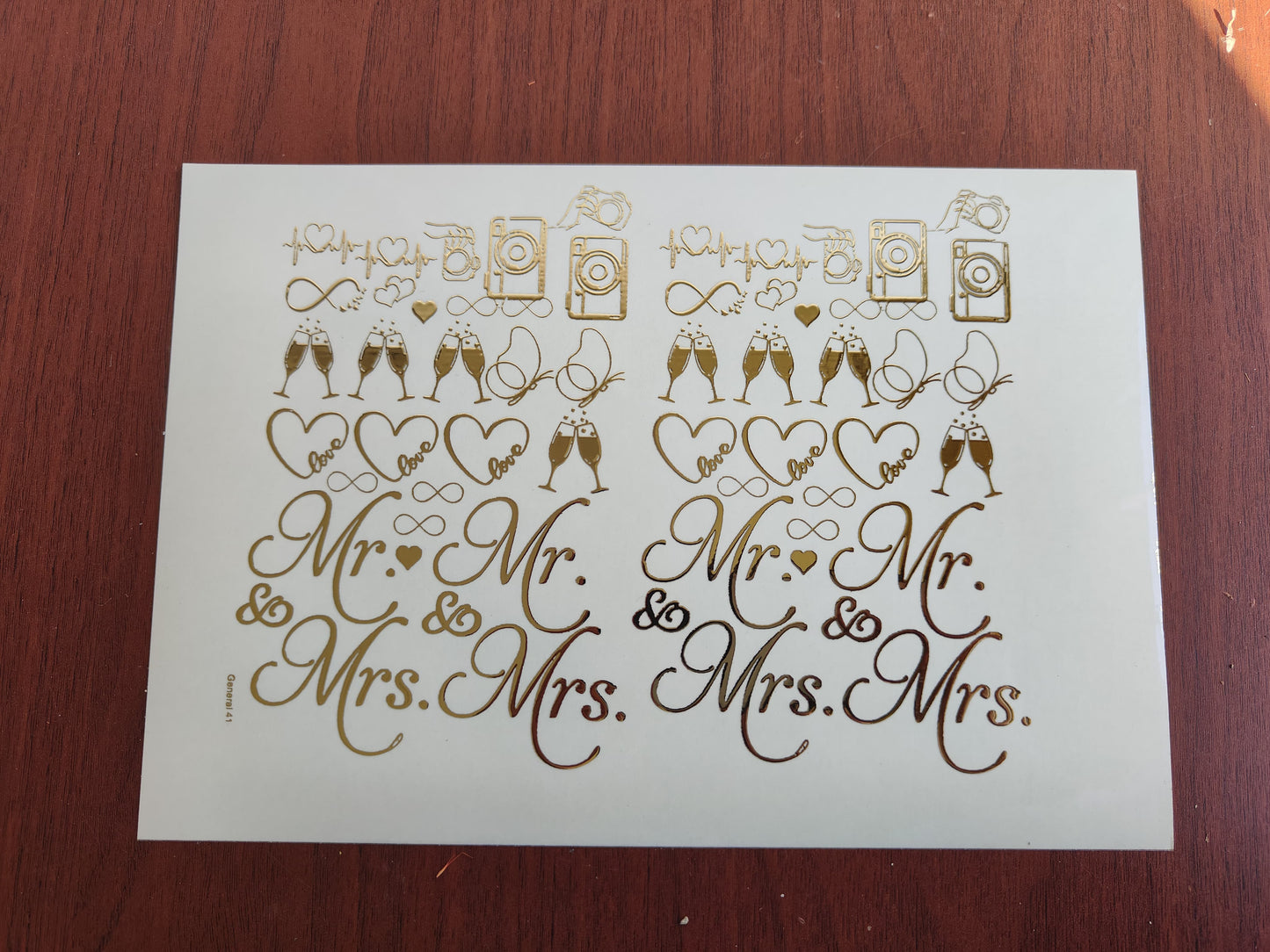 Mr/ Mrs Embossed Stickers