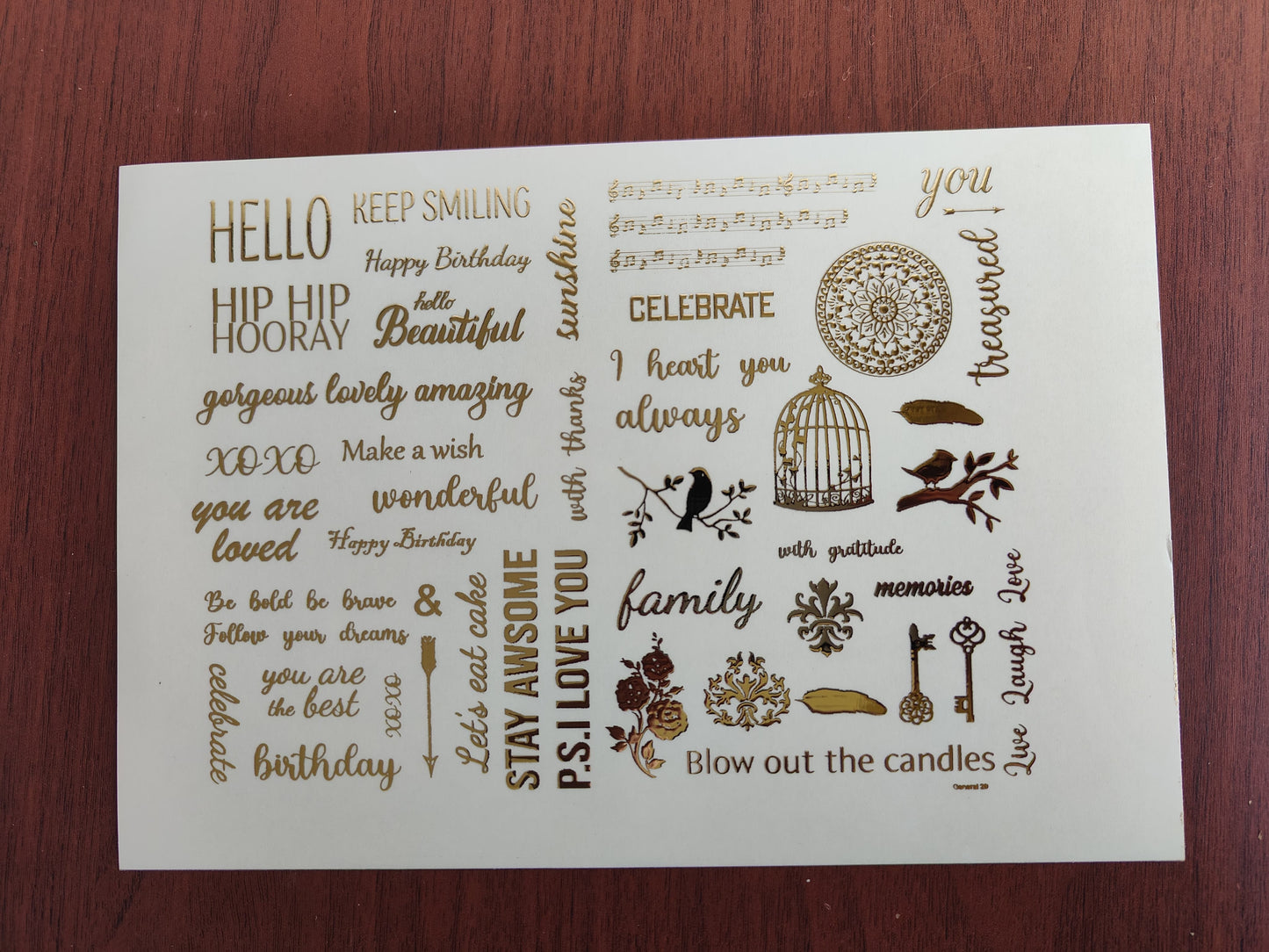 Hello/ HIP HIP Hooray Embossed Stickers