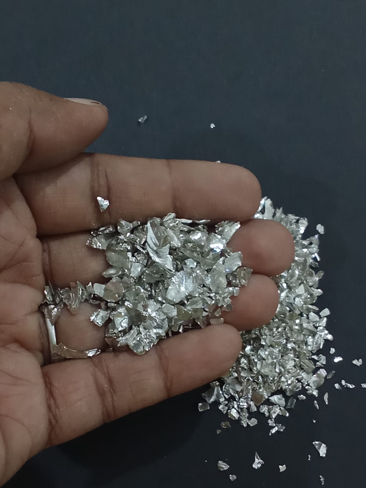 Silver Glass Granules