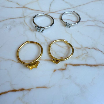 Adjustable Butterfly Ring Base Bazel