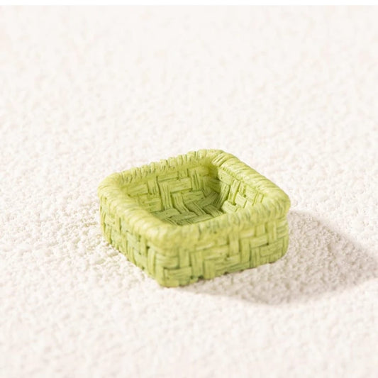 Green Square Bamboo Basket