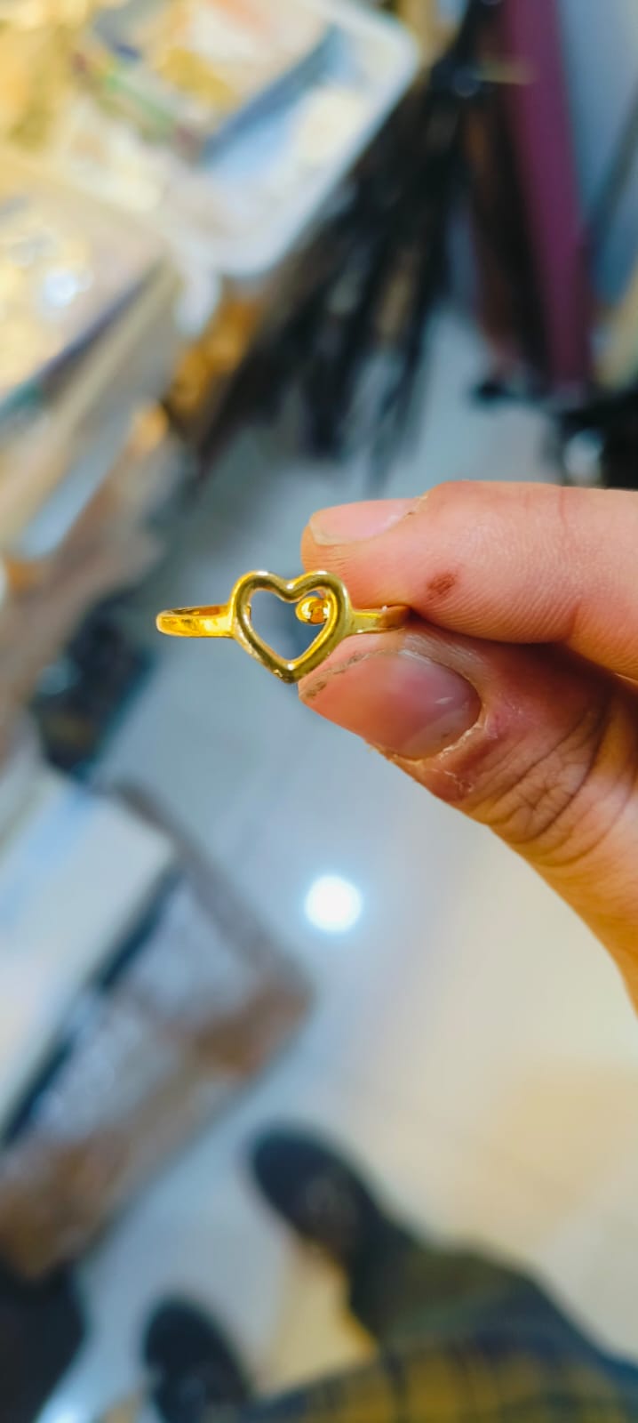 Adjustable Heart shape ring -Golden/Silver