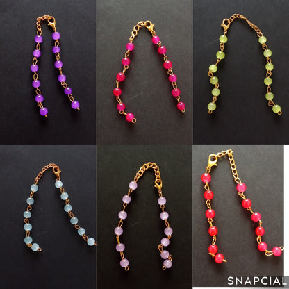 Moti bracelet rakhi chains - Multicolor