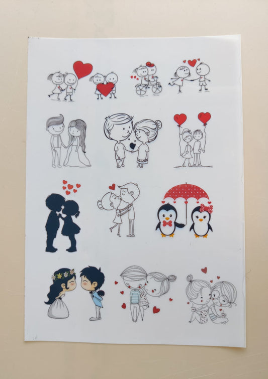 Valentine Colourful Insert sheet A5 Size