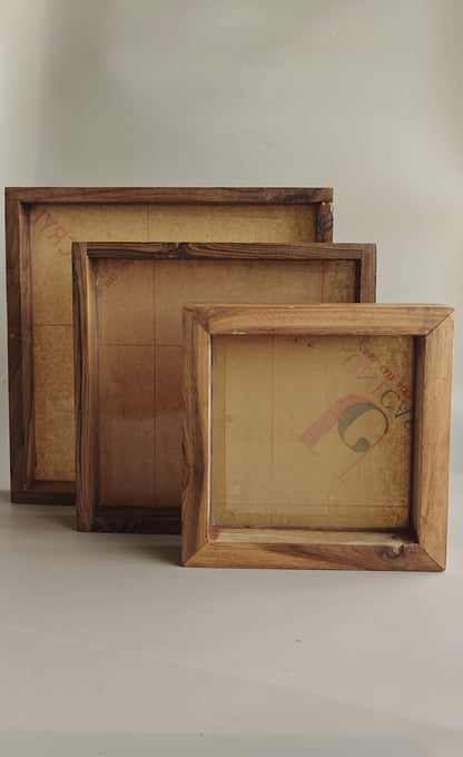 Teakwood frame/ Floating Frame/ Flower preservation frame - Acrylic
