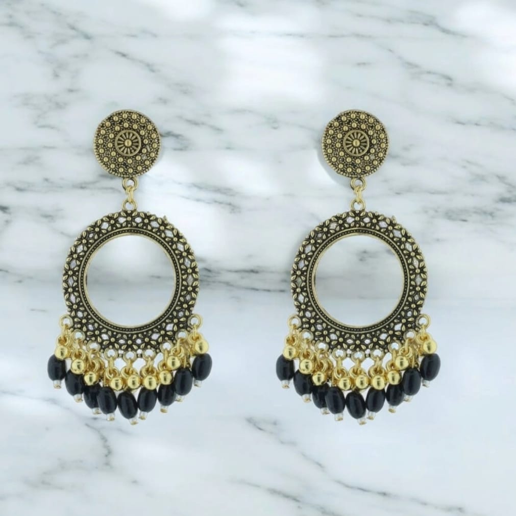 Earrings/ Jhumka - Black K