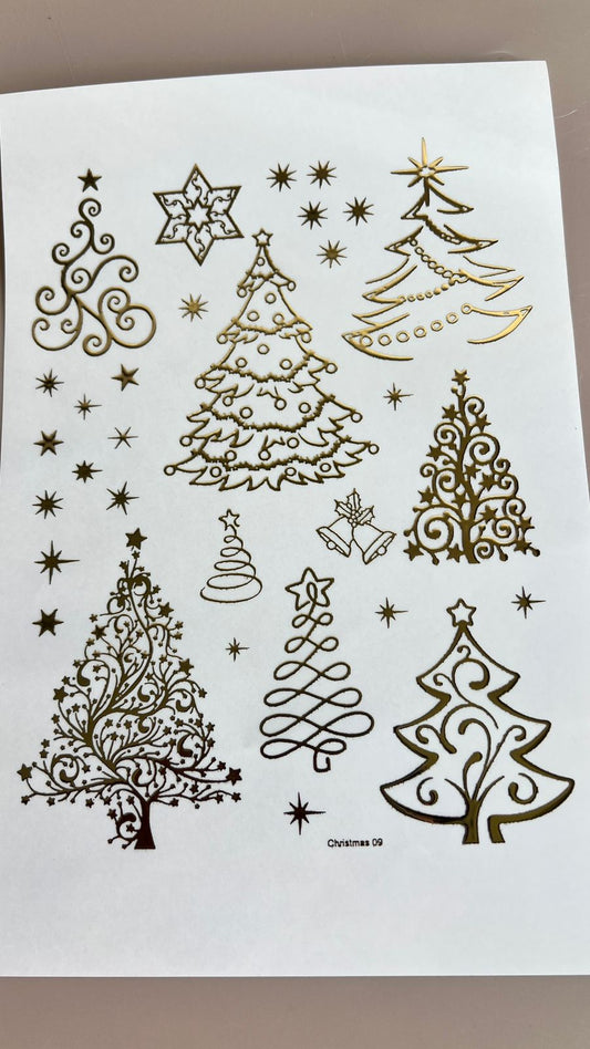 Christmas Embossed Stickers -I