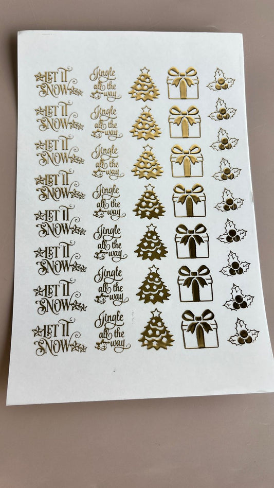 Christmas Embossed Stickers -III