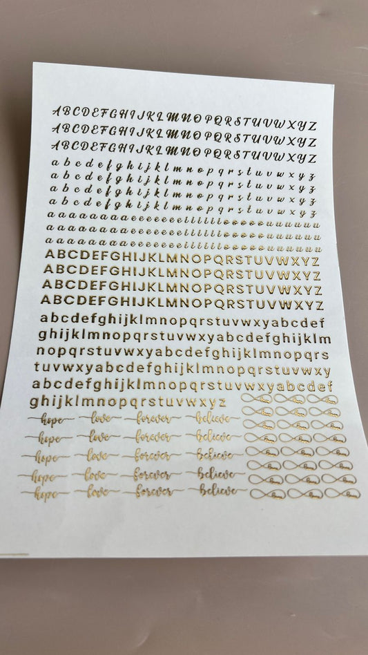 Mixed Alphabet Embossed sticker sheet