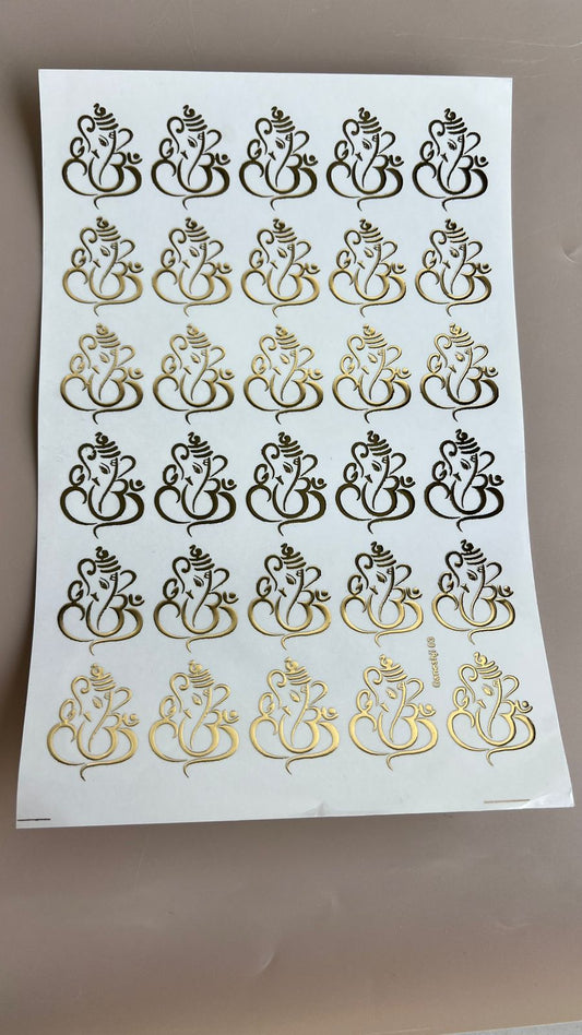 Ganesha embossed stickers - X
