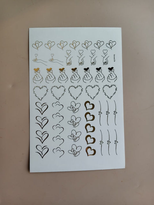 Heart symbol Embossed Stickers
