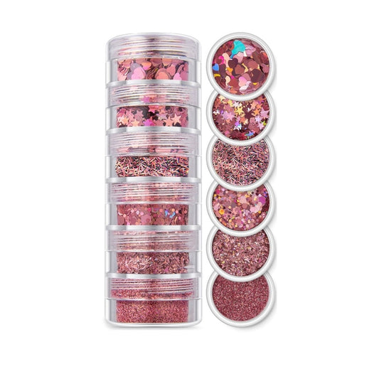 6 In 1 Glitter & Chunks Pink