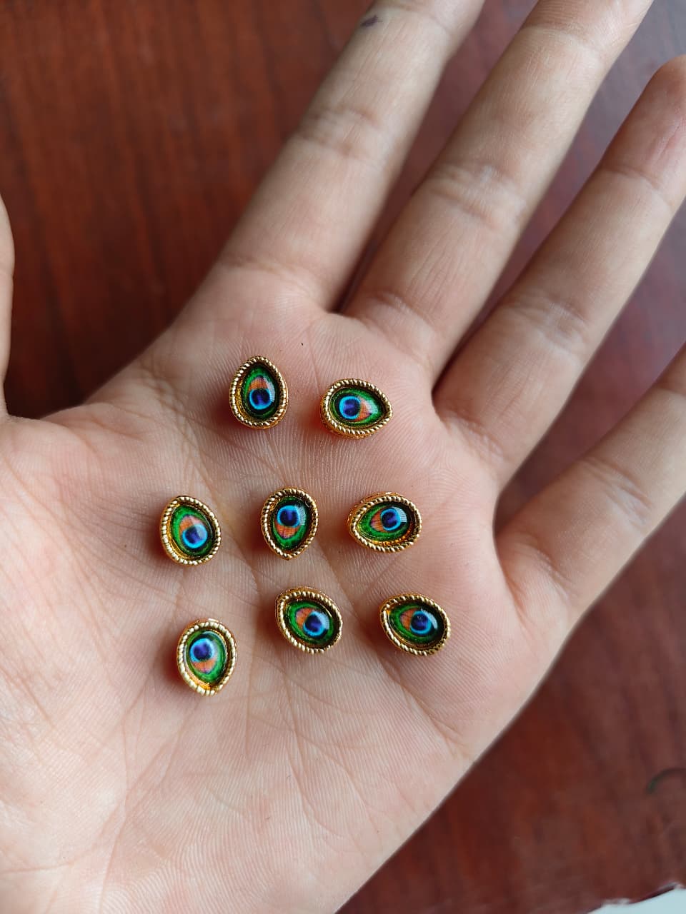 Oval Peacock Charm/ Leaf shape peacock charm
