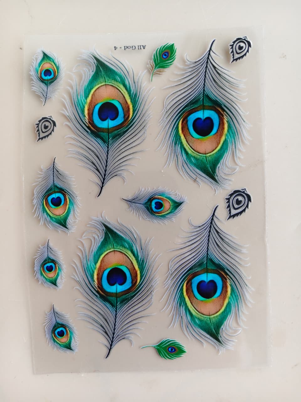 UV DTF Sticker - Peacock Feather/Mor Pankh