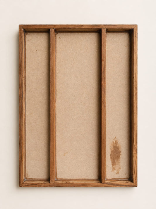 Teakwood compartment frame with MDF base