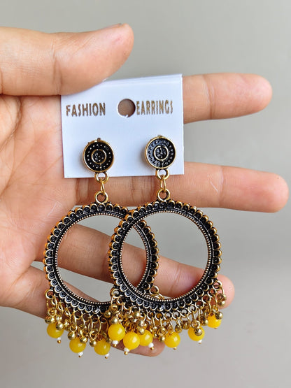 Jhumka - Round B with Golden base
