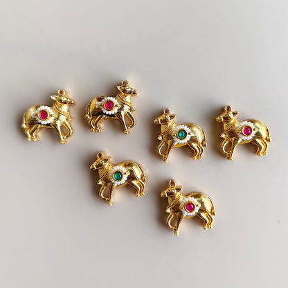 Gold Kamdhenu Cow Charms