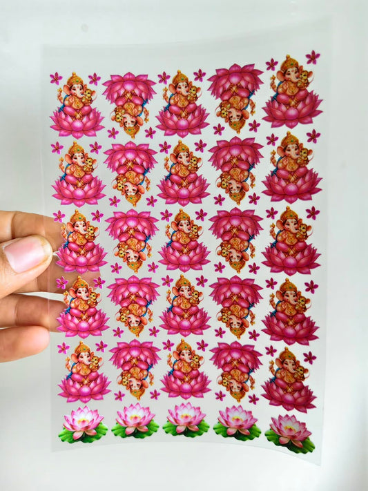 UV DTF Sticker - Ganesha / lotus D