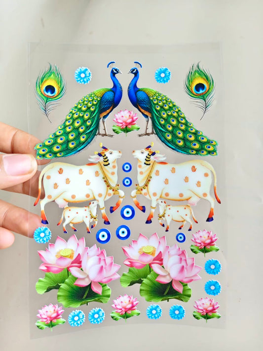UV DTF Sticker - Peacock / Cow